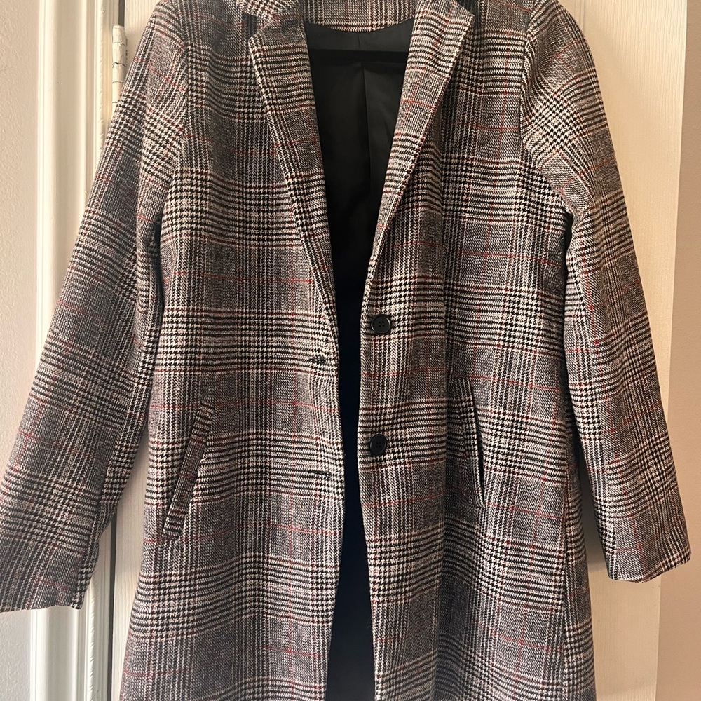 Stylish Plaid Coat